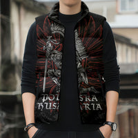 Personalized Poland Husaria Sleeveless Puffer Jacket Polska Winged Hussar Knight Pride