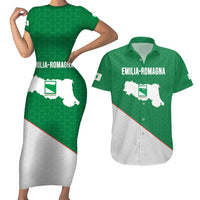 Italy Emilia-Romagna Couples Matching Short Sleeve Bodycon Dress and Hawaiian Shirt Map With Flag Style LT19