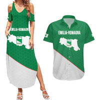 Italy Emilia-Romagna Couples Matching Summer Maxi Dress and Hawaiian Shirt Map With Flag Style LT19