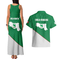Italy Emilia-Romagna Couples Matching Tank Maxi Dress and Hawaiian Shirt Map With Flag Style LT19