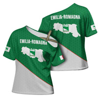 Italy Emilia-Romagna Cross Shoulder Shirt Map With Flag Style - Wonder Print Shop