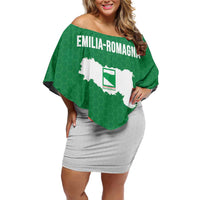 Italy Emilia-Romagna Family Matching Off Shoulder Short Dress and Hawaiian Shirt Map With Flag Style LT19