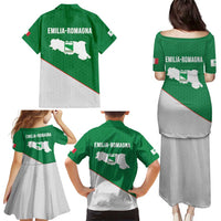 Italy Emilia-Romagna Family Matching Puletasi and Hawaiian Shirt Map With Flag Style LT19