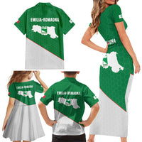 Italy Emilia-Romagna Family Matching Short Sleeve Bodycon Dress and Hawaiian Shirt Map With Flag Style LT19