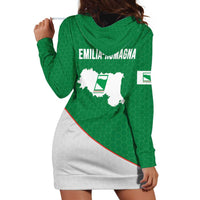 Italy Emilia-Romagna Hoodie Dress Map With Flag Style LT19
