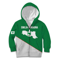 Italy Emilia-Romagna Kid Hoodie Map With Flag Style LT19