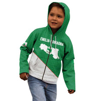 Italy Emilia-Romagna Kid Hoodie Map With Flag Style LT19