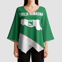 Italy Emilia-Romagna Kimono Sleeve Blouse Map With Flag Style - Wonder Print Shop
