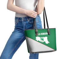 Italy Emilia-Romagna Leather Tote Bag Map With Flag Style - Wonder Print Shop