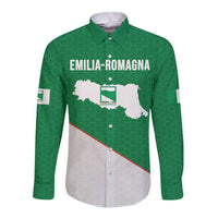 Italy Emilia-Romagna Long Sleeve Button Shirt Map With Flag Style LT19