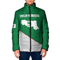 Italy Emilia-Romagna Padded Jacket Map With Flag Style - Wonder Print Shop