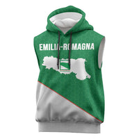 Italy Emilia-Romagna Sleeveless Hoodie Map With Flag Style - Wonder Print Shop