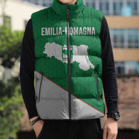 Italy Emilia-Romagna Sleeveless Puffer Jacket Map With Flag Style - Wonder Print Shop