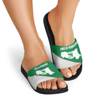 Italy Emilia-Romagna Slide Sandals Map With Flag Style - Wonder Print Shop