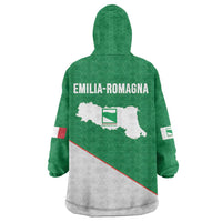 Italy Emilia-Romagna Wearable Blanket Hoodie Map With Flag Style LT19