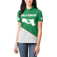 Italy Emilia-Romagna Women Polo Shirt Map With Flag Style LT19
