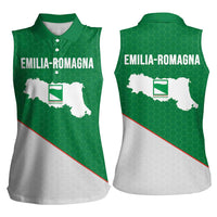 Italy Emilia-Romagna Women Sleeveless Polo Shirt Map With Flag Style LT19
