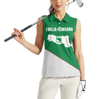 Italy Emilia-Romagna Women Sleeveless Polo Shirt Map With Flag Style LT19