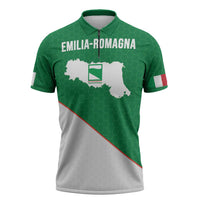 Italy Emilia-Romagna Zipper Polo Shirt Map With Flag Style - Wonder Print Shop
