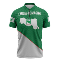Italy Emilia-Romagna Zipper Polo Shirt Map With Flag Style - Wonder Print Shop