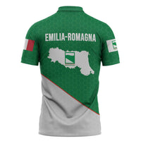 Italy Emilia-Romagna Zipper Polo Shirt Map With Flag Style - Wonder Print Shop