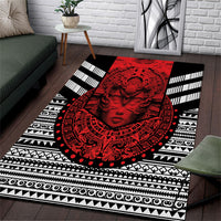 Mexico Aztec Warrior Goddess Area Rug Tribal Aztec Heritage
