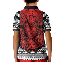 Mexico Aztec Warrior Goddess Kid Polo Shirt Tribal Aztec Heritage