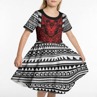 Mexico Aztec Warrior Goddess Kid Short Sleeve Dress Tribal Aztec Heritage