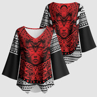 Mexico Aztec Warrior Goddess Kimono Sleeve Blouse Tribal Aztec Heritage