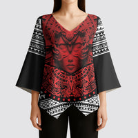 Mexico Aztec Warrior Goddess Kimono Sleeve Blouse Tribal Aztec Heritage