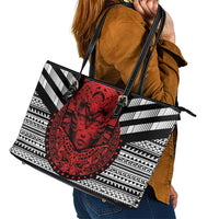 Mexico Aztec Warrior Goddess Leather Tote Bag Tribal Aztec Heritage