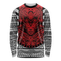 Mexico Aztec Warrior Goddess Long Sleeve Shirt Tribal Aztec Heritage