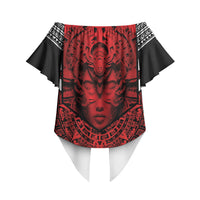 Mexico Aztec Warrior Goddess Off Shoulder Wrap Waist Top Tribal Aztec Heritage