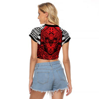 Mexico Aztec Warrior Goddess Raglan Cropped T Shirt Tribal Aztec Heritage