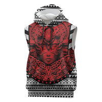 Mexico Aztec Warrior Goddess Sleeveless Hoodie Tribal Aztec Heritage