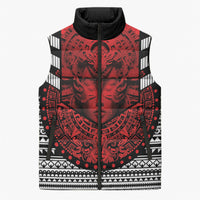 Mexico Aztec Warrior Goddess Sleeveless Puffer Jacket Tribal Aztec Heritage