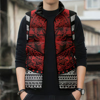 Mexico Aztec Warrior Goddess Sleeveless Puffer Jacket Tribal Aztec Heritage
