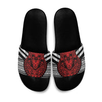 Mexico Aztec Warrior Goddess Slide Sandals Tribal Aztec Heritage