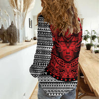 Mexico Aztec Warrior Goddess Women Casual Shirt Tribal Aztec Heritage