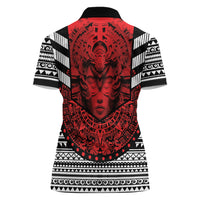 Mexico Aztec Warrior Goddess Women Polo Shirt Tribal Aztec Heritage