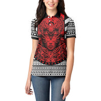 Mexico Aztec Warrior Goddess Women Polo Shirt Tribal Aztec Heritage