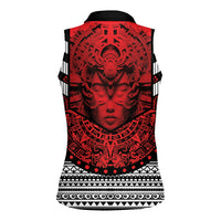 Mexico Aztec Warrior Goddess Women Sleeveless Polo Shirt Tribal Aztec Heritage