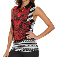 Mexico Aztec Warrior Goddess Women Sleeveless Polo Shirt Tribal Aztec Heritage