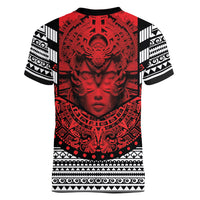 Mexico Aztec Warrior Goddess Women V-Neck T-Shirt Tribal Aztec Heritage