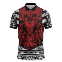 Mexico Aztec Warrior Goddess Zipper Polo Shirt Tribal Aztec Heritage
