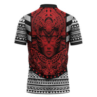 Mexico Aztec Warrior Goddess Zipper Polo Shirt Tribal Aztec Heritage