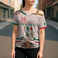 Personalized Mexico Dia De La Independencia Cross Shoulder Shirt 16 De Septiembre Heritage Pride