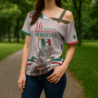Personalized Mexico Dia De La Independencia Cross Shoulder Shirt 16 De Septiembre Heritage Pride
