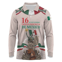 Personalized Mexico Dia De La Independencia Long Sleeve Polo Shirt 16 De Septiembre Heritage Pride