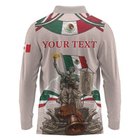 Personalized Mexico Dia De La Independencia Long Sleeve Polo Shirt 16 De Septiembre Heritage Pride